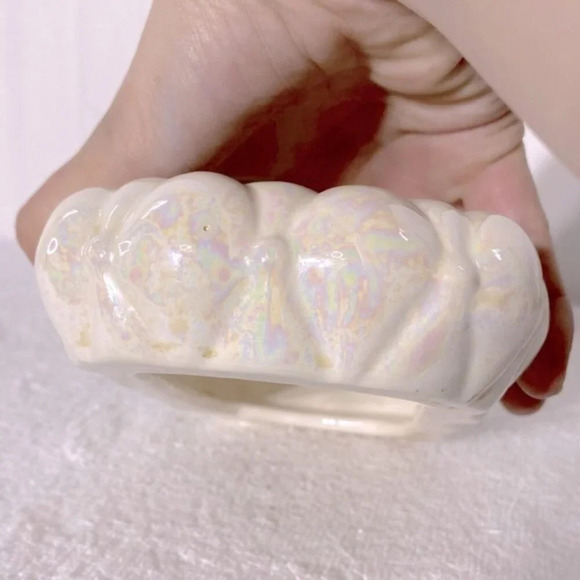 Vintage Arnels Iridescent Ceramic Quilted  Textured Soap Dish - Picture 5 of 13